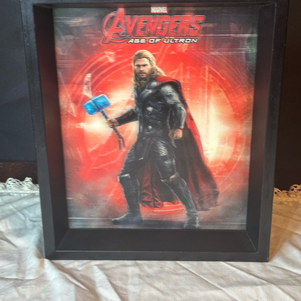 Marvel Avengers Thor Red and Black Framed Art
